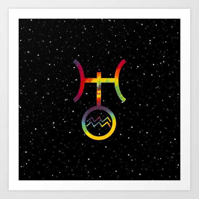 Planetary Uranus Aquarius Starry Tie Dye Art Print