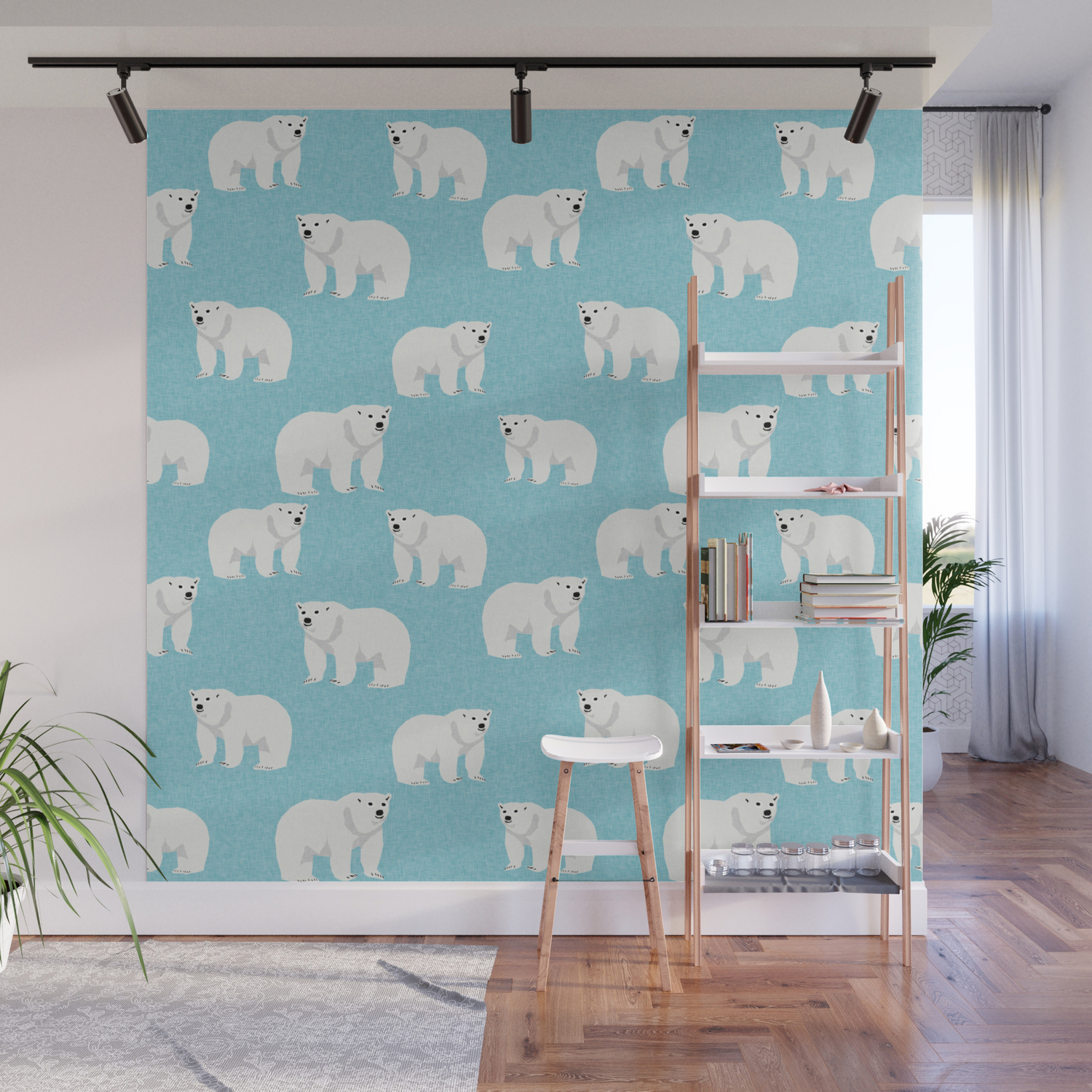 Polar Bear Pattern Cute Animals Print For Kids Room Decor Boys And Girls Nursery Wall Mural By Charlottewinter Society6