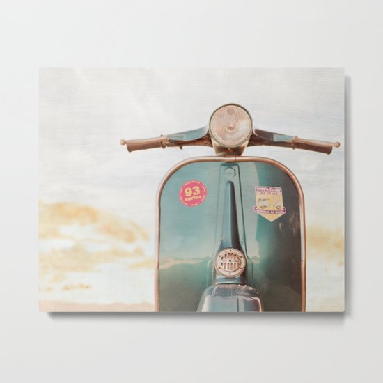 The Blue Vespa Metal Print