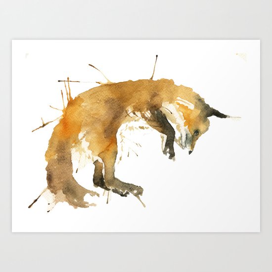 Sleepy Fox Art Print