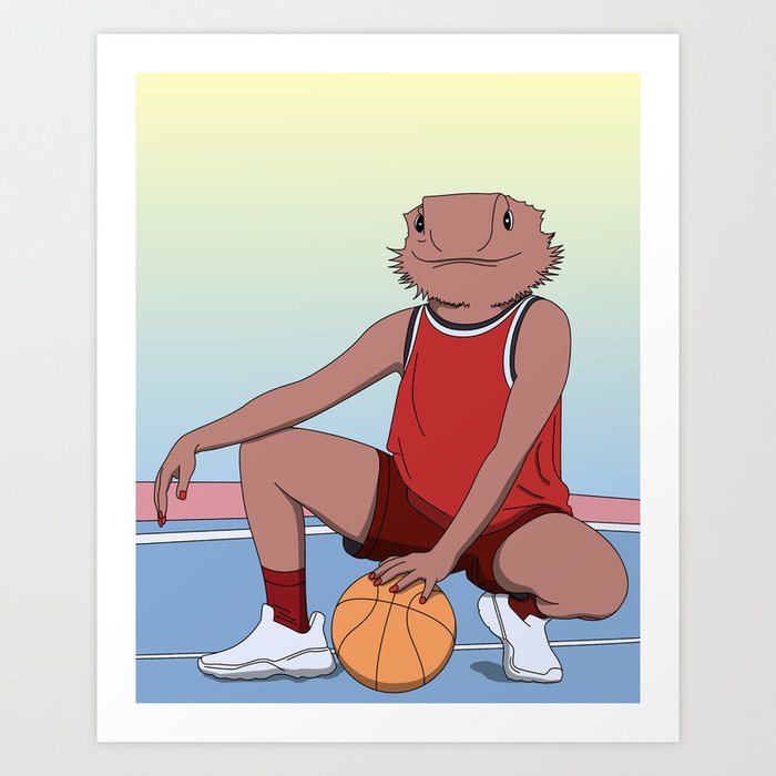  Beardie basketball player Art Print