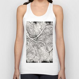 Pittsburgh USA - Black and White City Map Unisex Tank Top