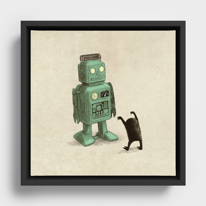 Robot vs Alien  Framed Canvas