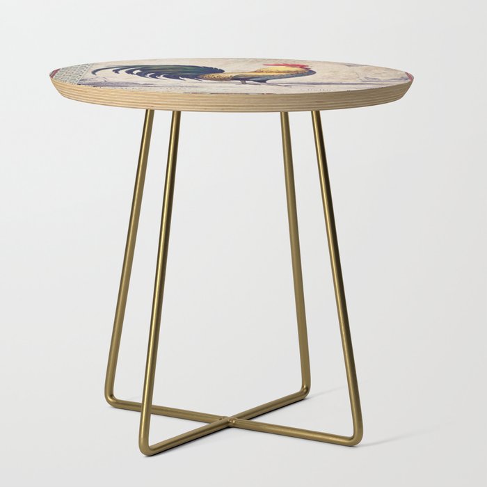 The Golden Spangled Rooster Side Table