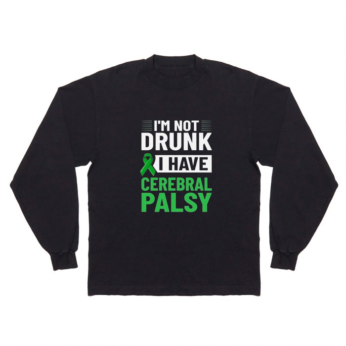 Cerebral Palsy Green Ribbon Brain Damage Awareness Long Sleeve T Shirt