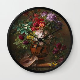 Georgius Jacobus Johannes van Os - Still life with flowers in a Greek vase - 1817 Wall Clock