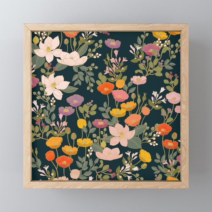Botanical Cloisonne Garden Framed Mini Art Print