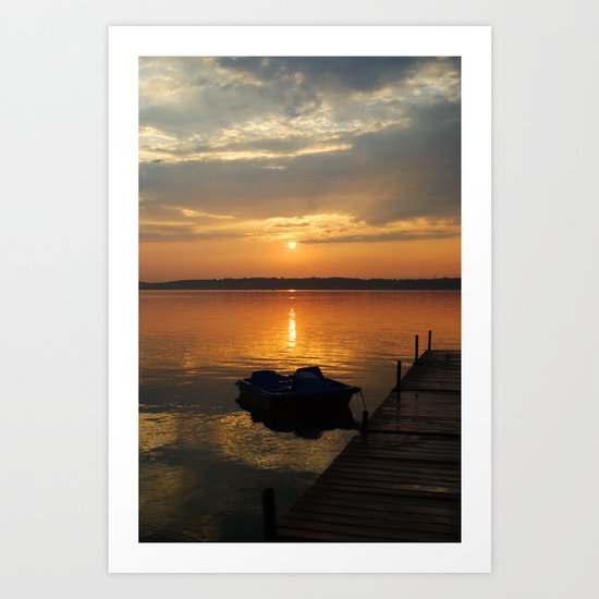 Sunset paddle Art Print