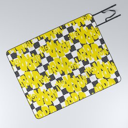 yellow aargh classic comicbook style typography Picnic Blanket
