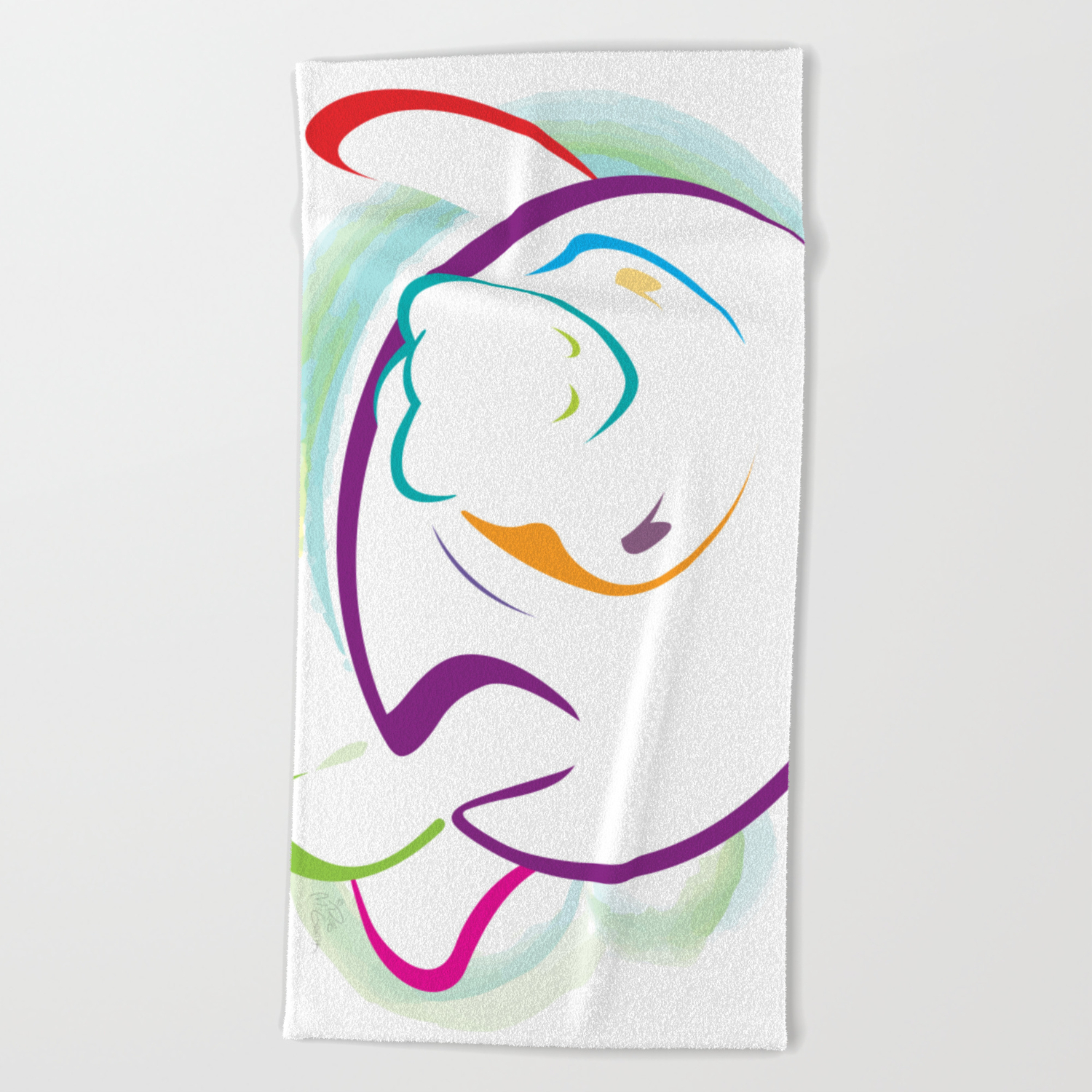 Rainbow Manatee Beach Towel By Rmcgcreative Society6