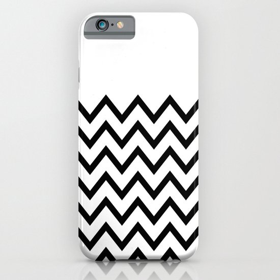 Black Chevron On White iPhone & iPod Case