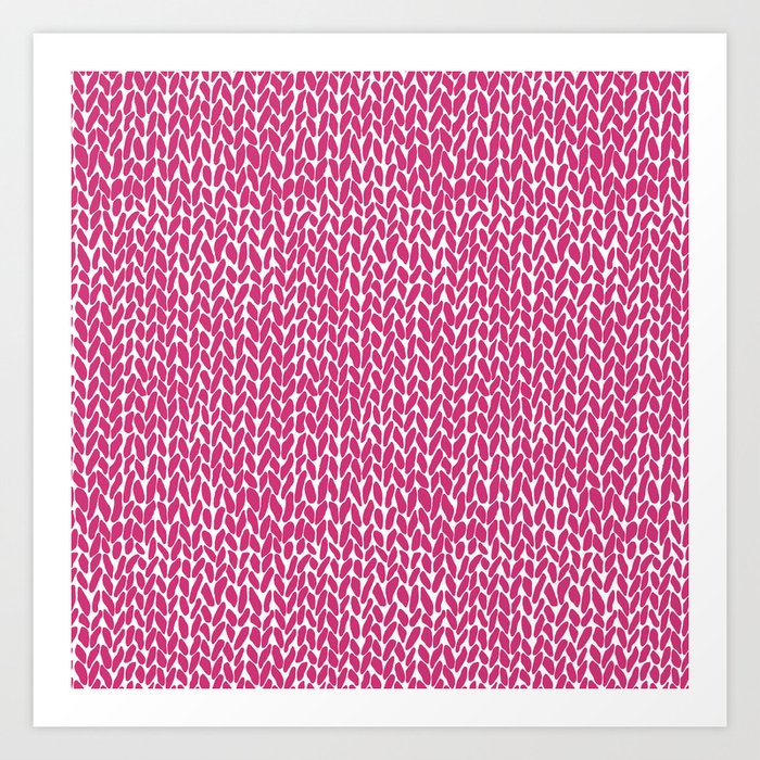 Hand Knit Hot Pink Art Print