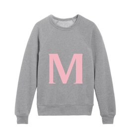 M MONOGRAM (PINK & WHITE) Kids Crewneck