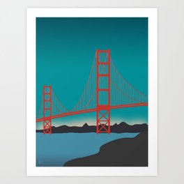 Golden Gate Bridge, San Francisco, California Landscape Art Print