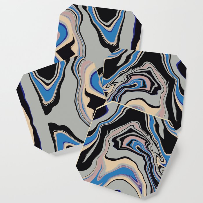 Symmetrical liquify abstract swirl 09 Coaster