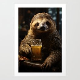 Sloth Pub and Ale Art Print
