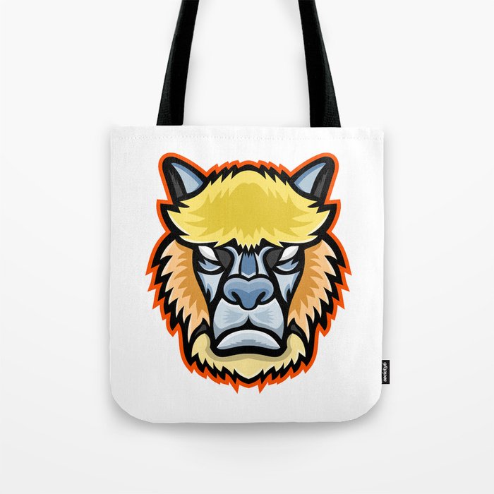 Angry Alpaca Head Mascot Tote Bag