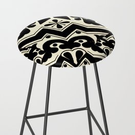 talavera mexican tile in black and white Bar Stool