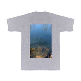 Reflections on a River T Shirt | Waves, Mirror, Stones, Water, Photo, Peaceful, Nature, Modern, Trees, Trending 