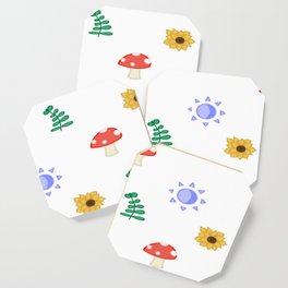 Cute Plants Pattern Coaster