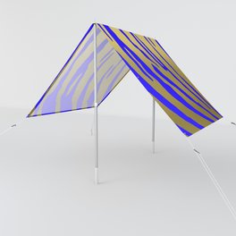 Gold Tiger Stripes Blue Sun Shade