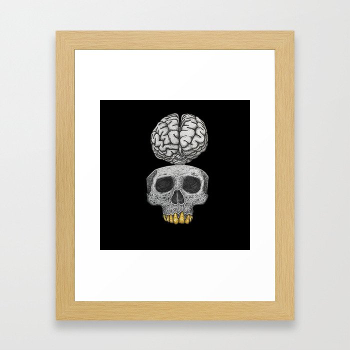 Losing my mind (black background) Framed Art Print