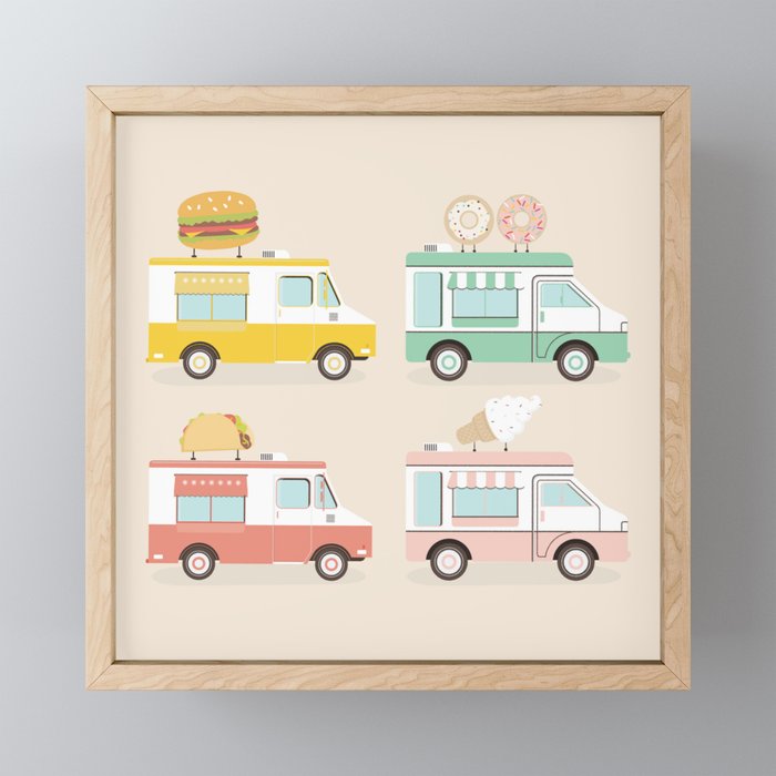 Food Trucks Framed Mini Art Print