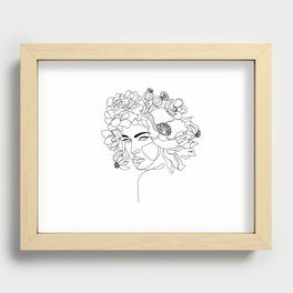 Flower Head Line Recessed Framed Print