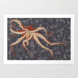 Rad Orange Octopus Art Print
