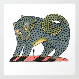 Leopard Dog With Tulip Art Print