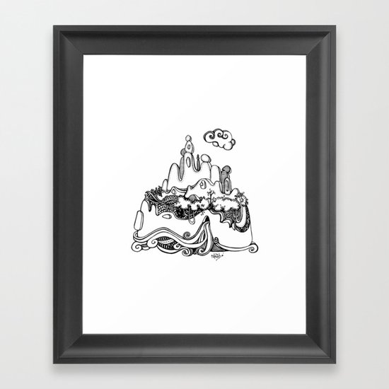 Lonely mountain Framed Art Print