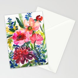 my floral garden in watercolor Stationery Card