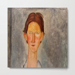 Amedeo Modigliani "Portrait Of A Student (L'Etudiant)" Metal Print