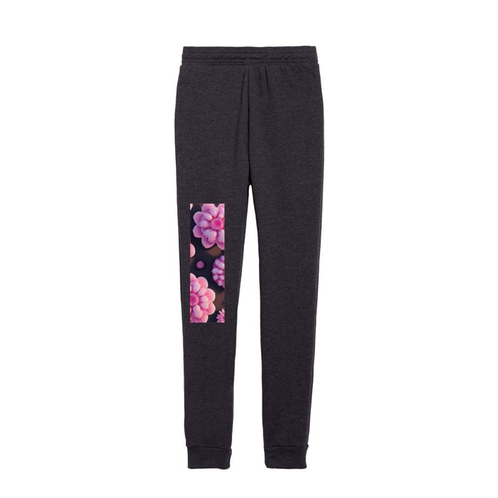 3D Pink Abstract Modern Floral Collection Kids Joggers