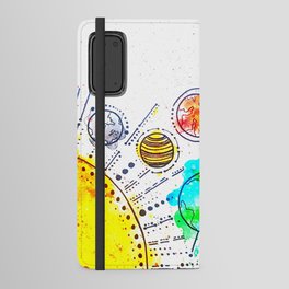 watercolor solar system Android Wallet Case