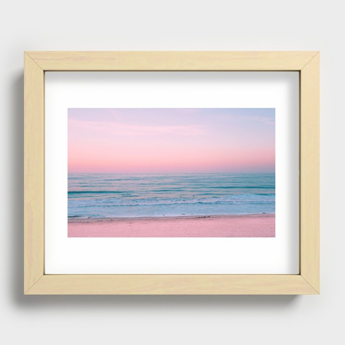 Gorgeous Pink Sunset Beach, Ocean Waves Art Print by