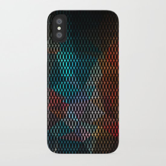 Abstract background of triangles polygon print. Bright dark design colors iPhone Case