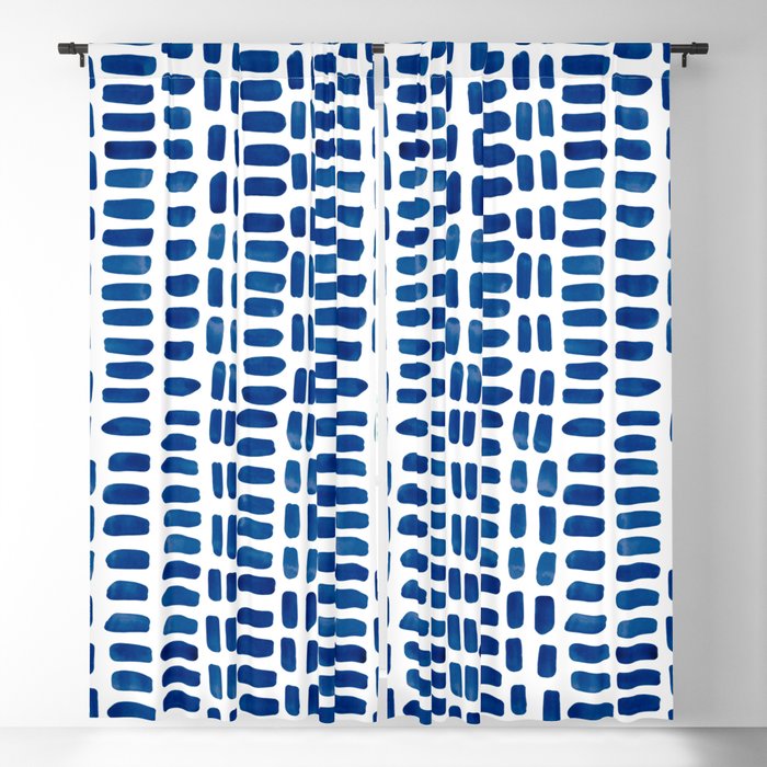 Abstract rectangles - dark blue Blackout Curtain