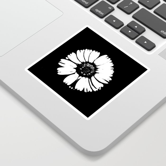 Purity, black and white flower Sticker