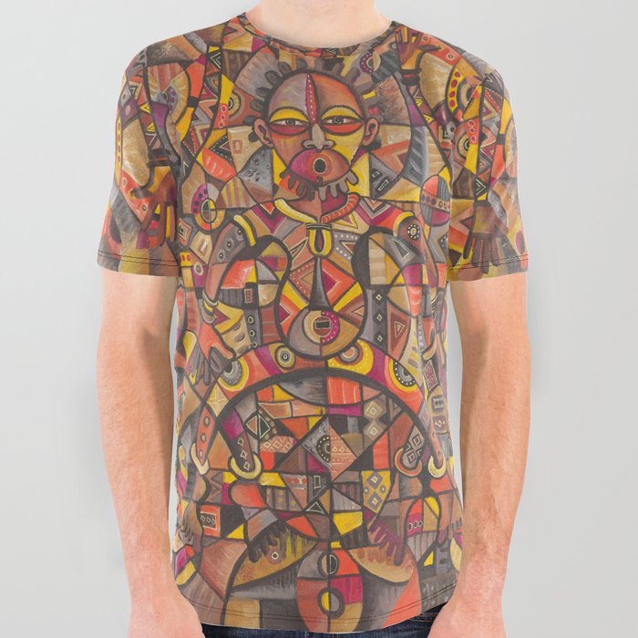 African Dancers painting by Angu Walters All Over Graphic Tee