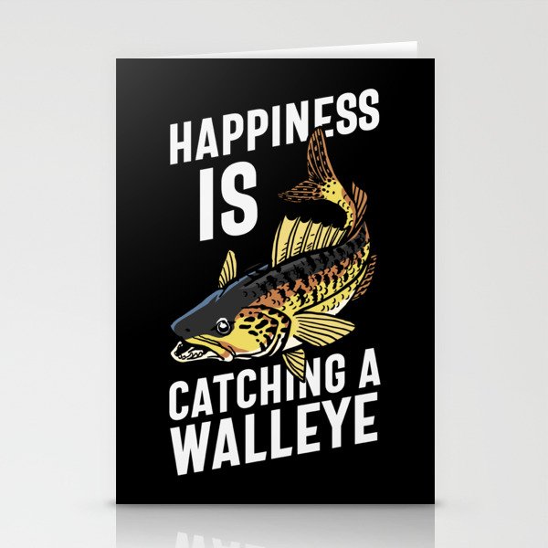 Happiness Is Catching A Walleye Stationery Cards