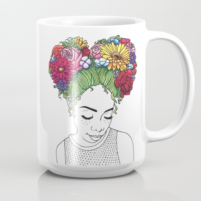 Flowered Hair Girl Coffee Mug