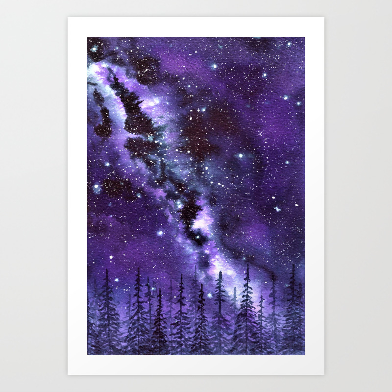 Purple Payne S Grey Milky Way Galaxy Watercolor Landscape