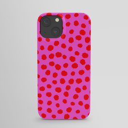 Keep me Wild Animal Print - Pink with Red Spots iPhone Case