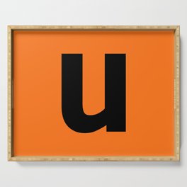 letter U (Black & Orange) Serving Tray