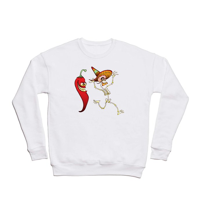 Hot Chili Pepper Nightmare for a Mexican Skeleton Crewneck Sweatshirt