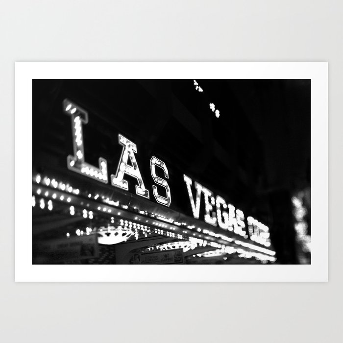 Vintage las vegas sign black and white photography art print Vintage las vegas sign black and white photography art print