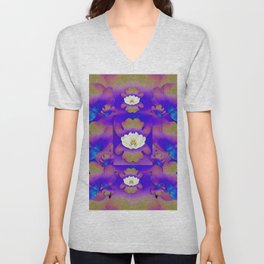  eternity flowers over earth and in the ocean of colors V Neck T Shirt