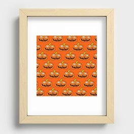 Halloween Pumpkin Background 08 Recessed Framed Print