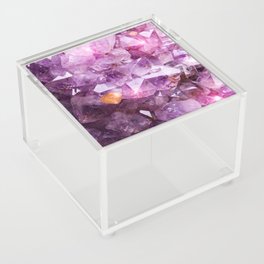 Purple Amethyst Crystal Acrylic Box